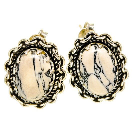 Howlite Earrings handcrafted by Ana Silver Co - EARR414682