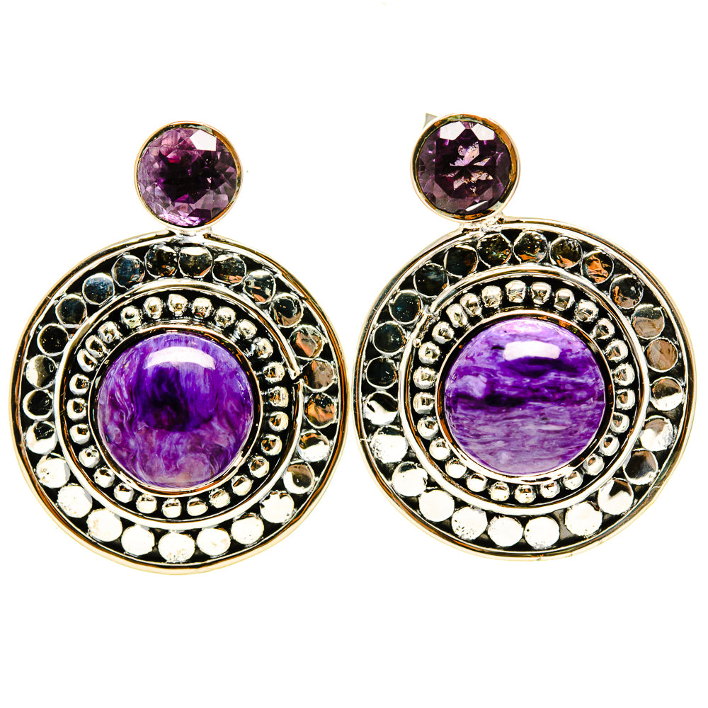 Charoite Earrings handcrafted by Ana Silver Co - EARR414692