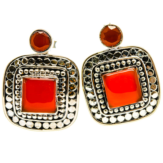 Red Onyx Earrings handcrafted by Ana Silver Co - EARR414695