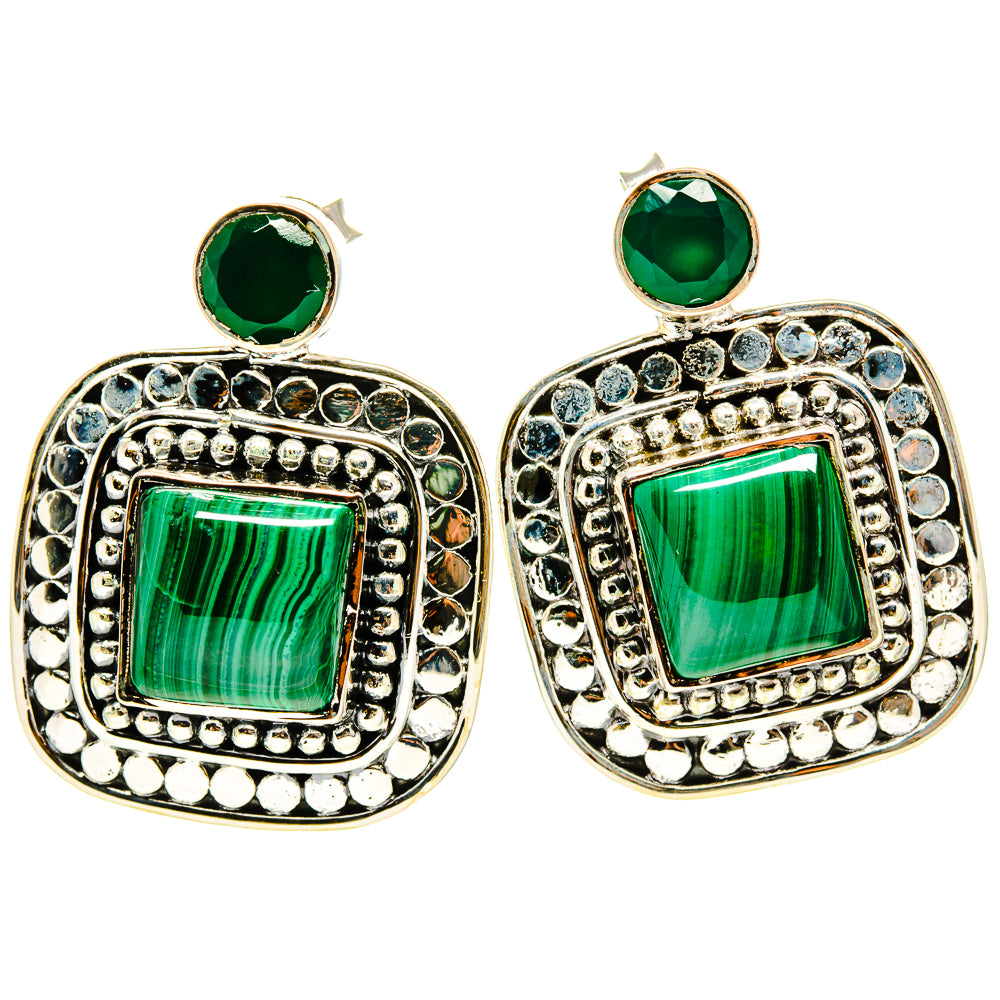 Malachite Earrings handcrafted by Ana Silver Co - EARR414696