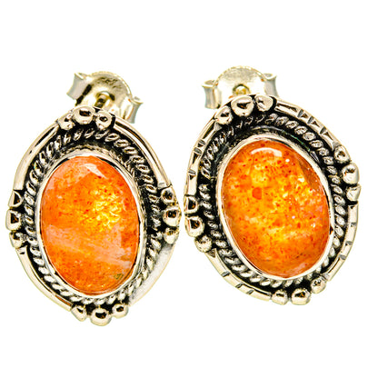 Sunstone Earrings handcrafted by Ana Silver Co - EARR414697