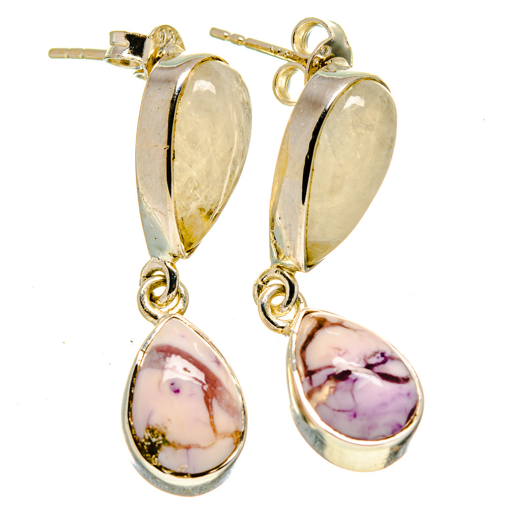 Rainbow Moonstone Earrings handcrafted by Ana Silver Co - EARR414702