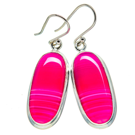 Pink Botswana Agate Earrings handcrafted by Ana Silver Co - EARR414718