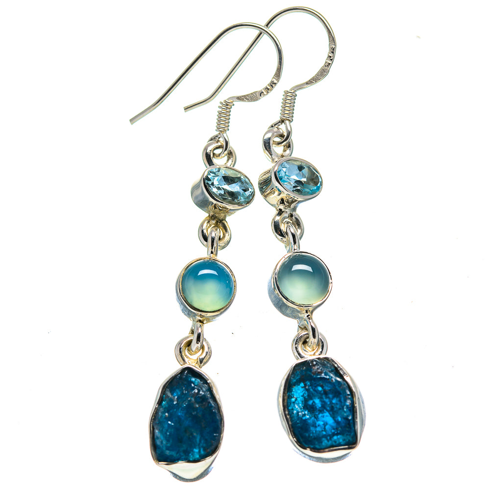 Blue Fluorite Earrings handcrafted by Ana Silver Co - EARR414720
