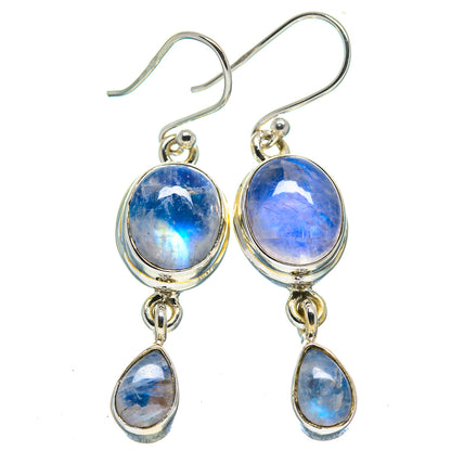 Rainbow Moonstone Earrings handcrafted by Ana Silver Co - EARR414723