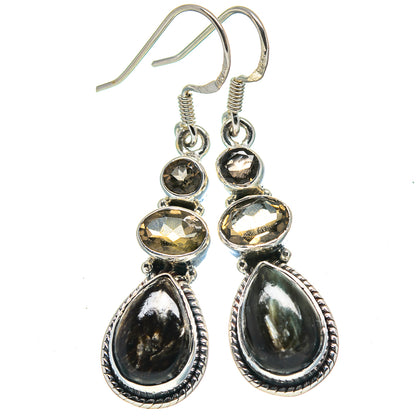 Golden Seraphinite Earrings handcrafted by Ana Silver Co - EARR414730