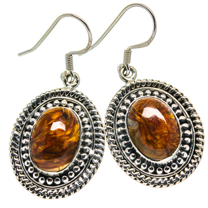 Golden Pietersite Earrings handcrafted by Ana Silver Co - EARR414734