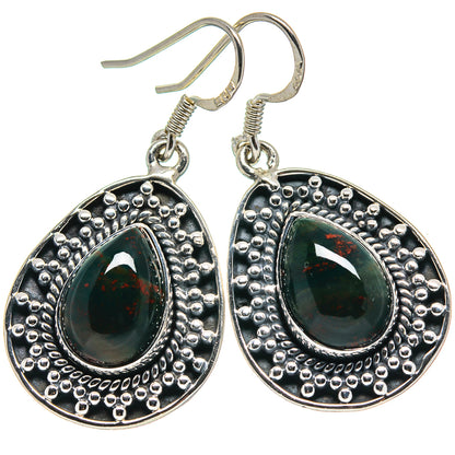 Bloodstone Earrings handcrafted by Ana Silver Co - EARR414737