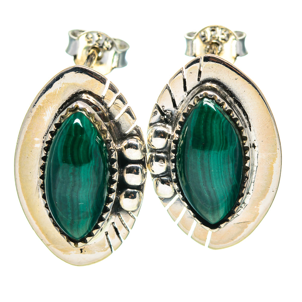 Malachite Earrings handcrafted by Ana Silver Co - EARR414751
