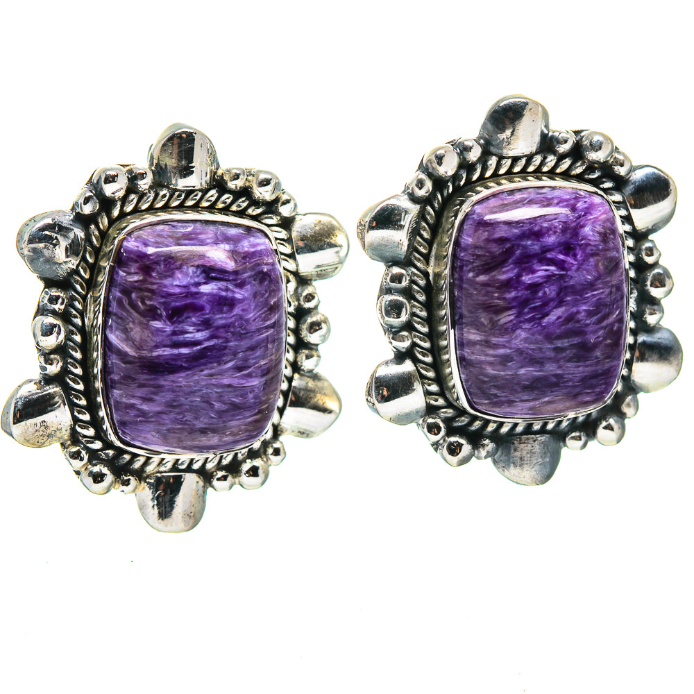 Charoite Earrings handcrafted by Ana Silver Co - EARR414763
