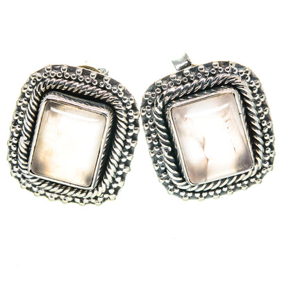 Rose Quartz Earrings handcrafted by Ana Silver Co - EARR414775
