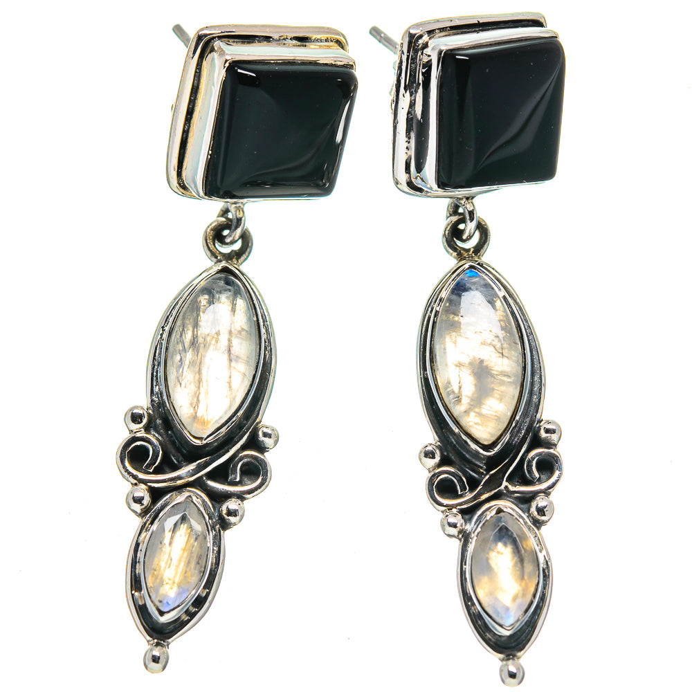 Black Onyx Earrings handcrafted by Ana Silver Co - EARR414778