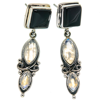 Black Onyx Earrings handcrafted by Ana Silver Co - EARR414778