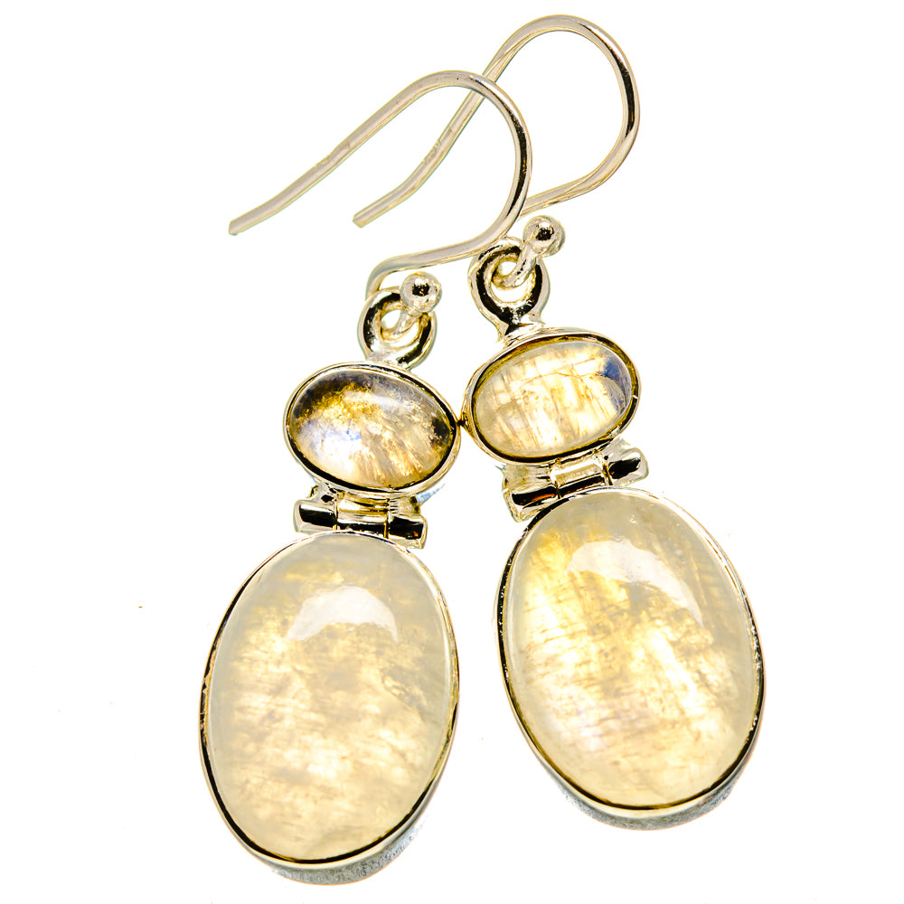Rainbow Moonstone Earrings handcrafted by Ana Silver Co - EARR414785
