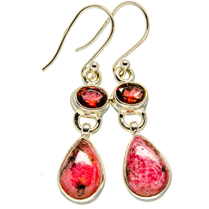 Rhodonite Earrings handcrafted by Ana Silver Co - EARR414797