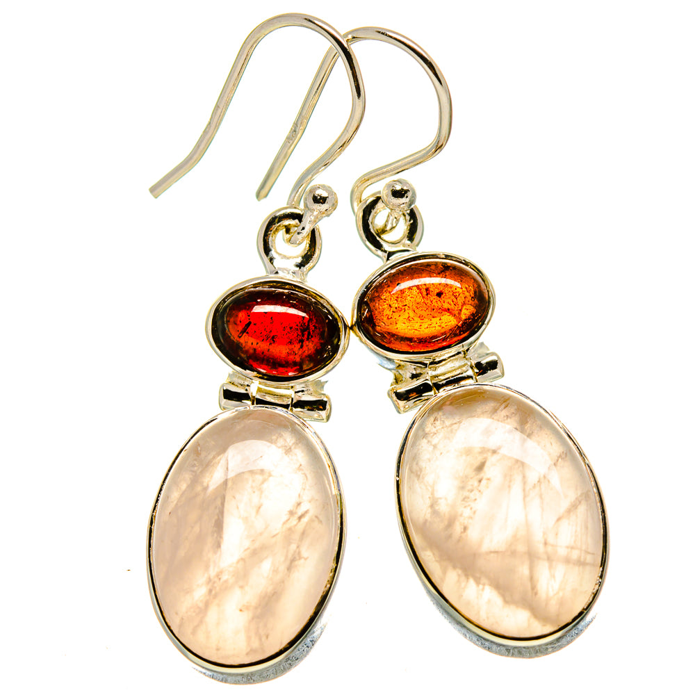 Rose Quartz Earrings handcrafted by Ana Silver Co - EARR414801
