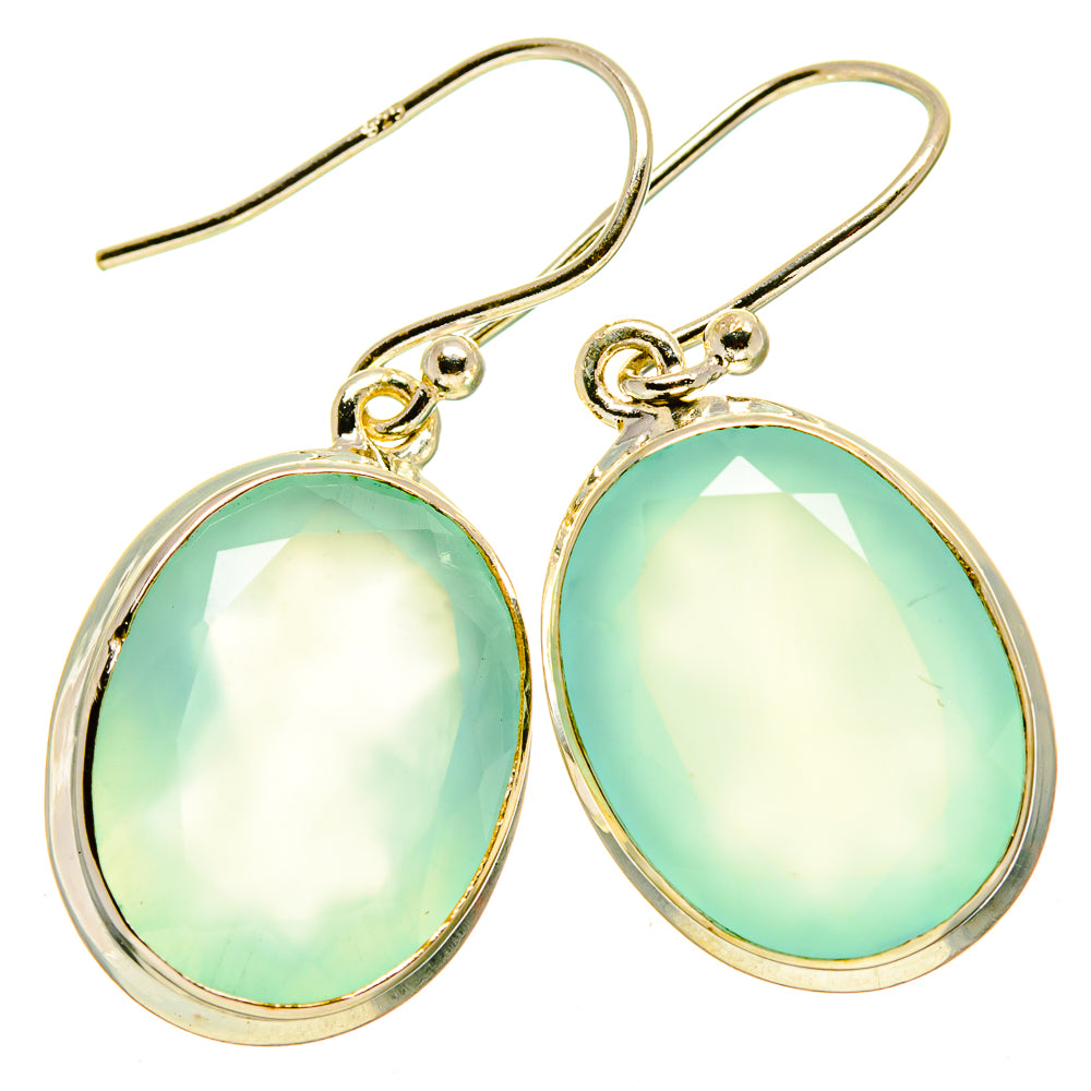 Aqua Chalcedony Earrings handcrafted by Ana Silver Co - EARR414803