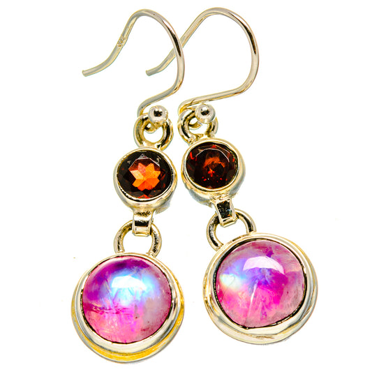 Pink Moonstone Earrings handcrafted by Ana Silver Co - EARR414817