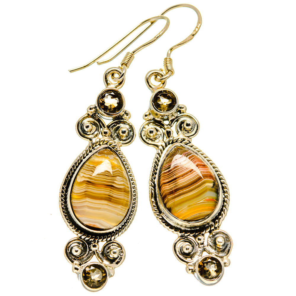Botswana Agate Earrings handcrafted by Ana Silver Co - EARR414824