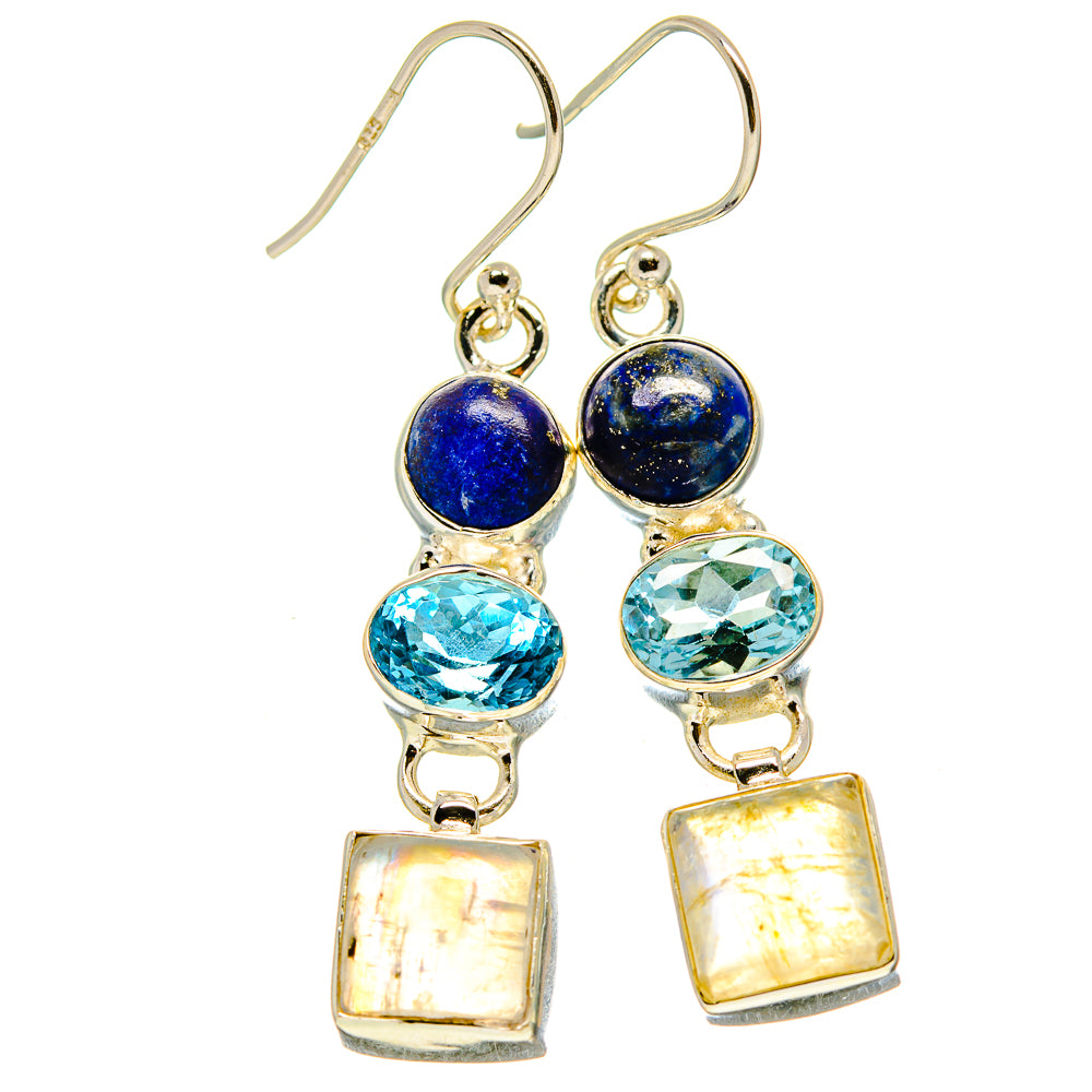 Rainbow Moonstone Earrings handcrafted by Ana Silver Co - EARR414827