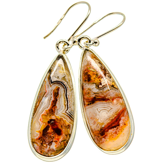 Crazy Lace Agate Earrings handcrafted by Ana Silver Co - EARR414831