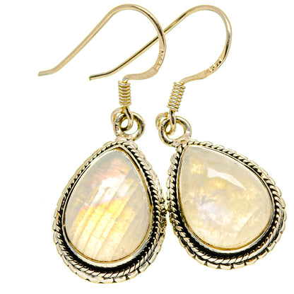 Rainbow Moonstone Earrings handcrafted by Ana Silver Co - EARR414835