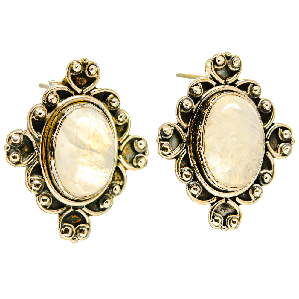 Rainbow Moonstone Earrings handcrafted by Ana Silver Co - EARR414854