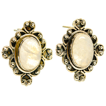 Rainbow Moonstone Earrings handcrafted by Ana Silver Co - EARR414854