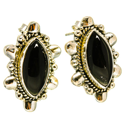 Black Onyx Earrings handcrafted by Ana Silver Co - EARR414856