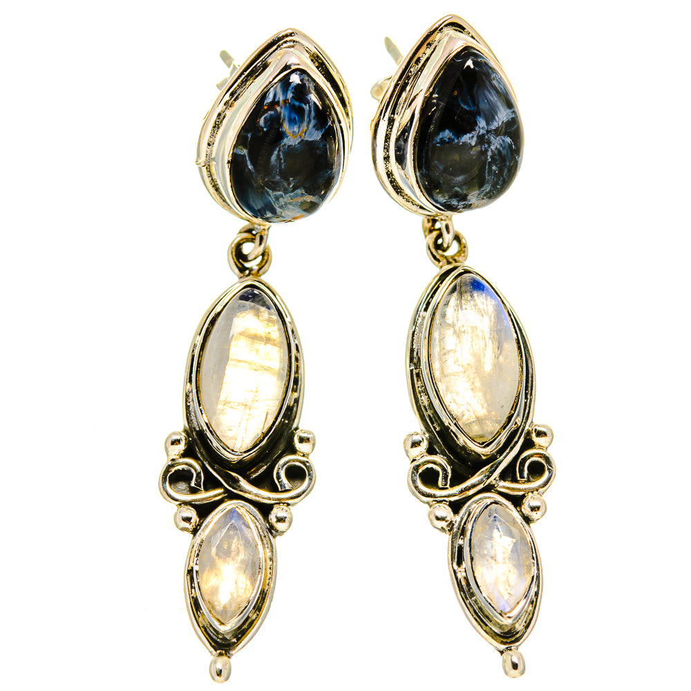 Rainbow Moonstone Earrings handcrafted by Ana Silver Co - EARR414861