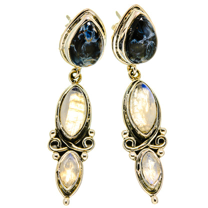 Rainbow Moonstone Earrings handcrafted by Ana Silver Co - EARR414861