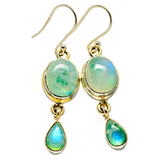 Green Moonstone Earrings handcrafted by Ana Silver Co - EARR414866