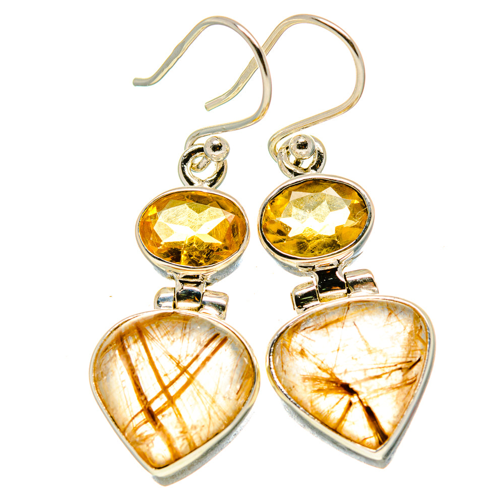 Rutilated Quartz Earrings handcrafted by Ana Silver Co - EARR414871