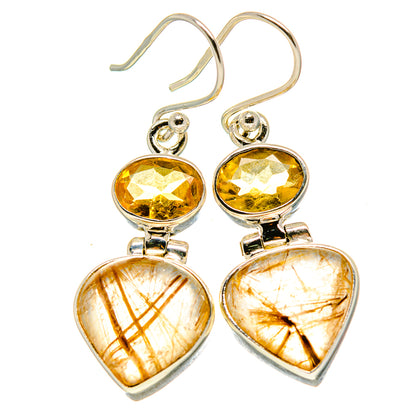 Rutilated Quartz Earrings handcrafted by Ana Silver Co - EARR414871