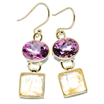 Rainbow Moonstone Earrings handcrafted by Ana Silver Co - EARR414875