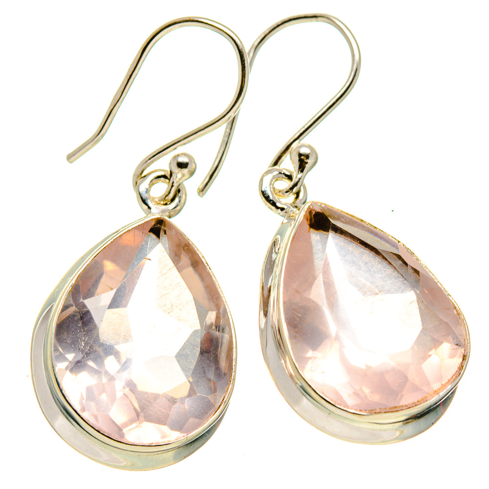 Rose Quartz Earrings handcrafted by Ana Silver Co - EARR414881