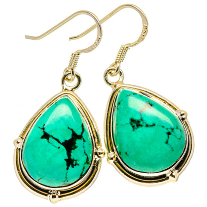 Tibetan Turquoise Earrings handcrafted by Ana Silver Co - EARR414888