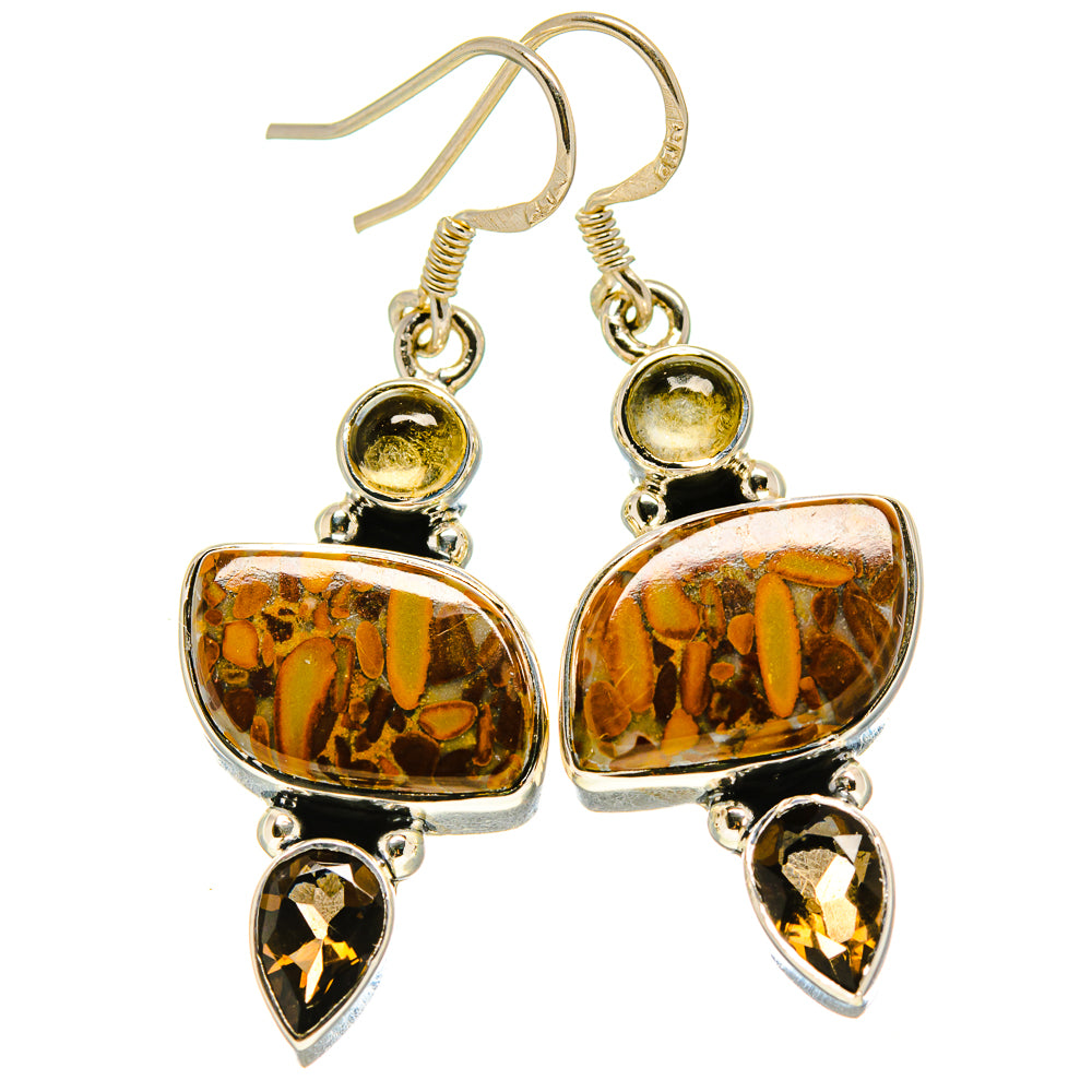 Bamboo Jasper Earrings handcrafted by Ana Silver Co - EARR414891