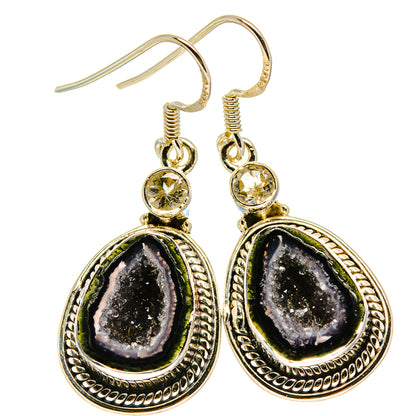 Coconut Geode Druzy Earrings handcrafted by Ana Silver Co - EARR414892
