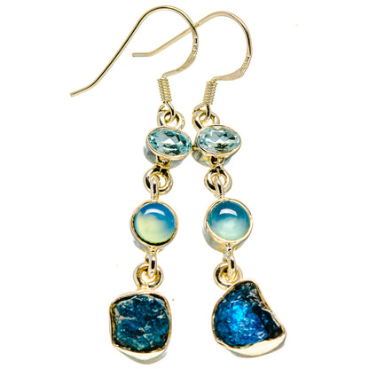 Blue Fluorite Earrings handcrafted by Ana Silver Co - EARR414904
