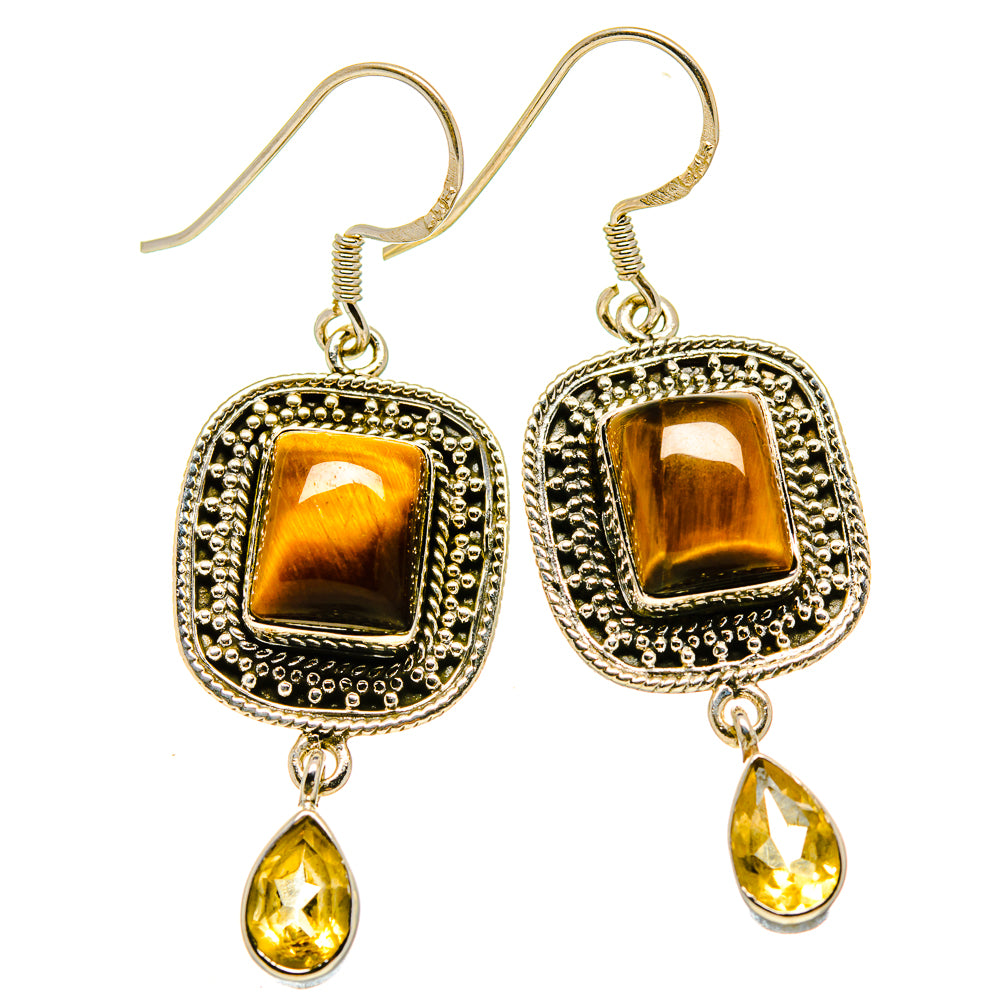 Tiger Eye Earrings handcrafted by Ana Silver Co - EARR414911