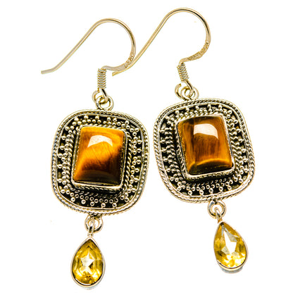 Tiger Eye Earrings handcrafted by Ana Silver Co - EARR414911