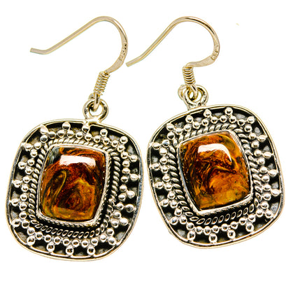 Golden Pietersite Earrings handcrafted by Ana Silver Co - EARR414914