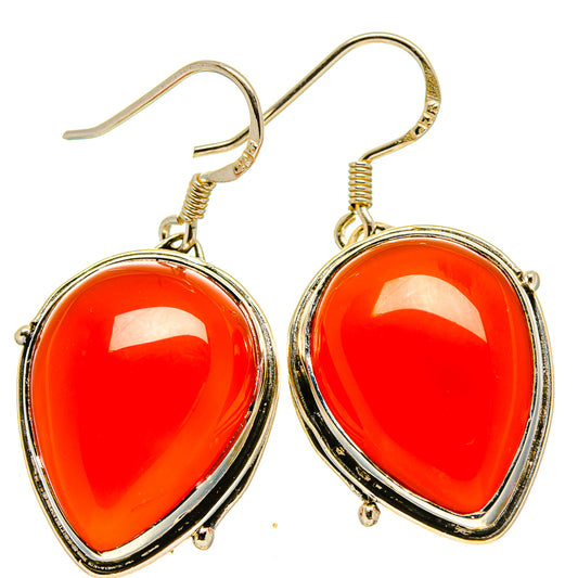 Red Onyx Earrings handcrafted by Ana Silver Co - EARR414926