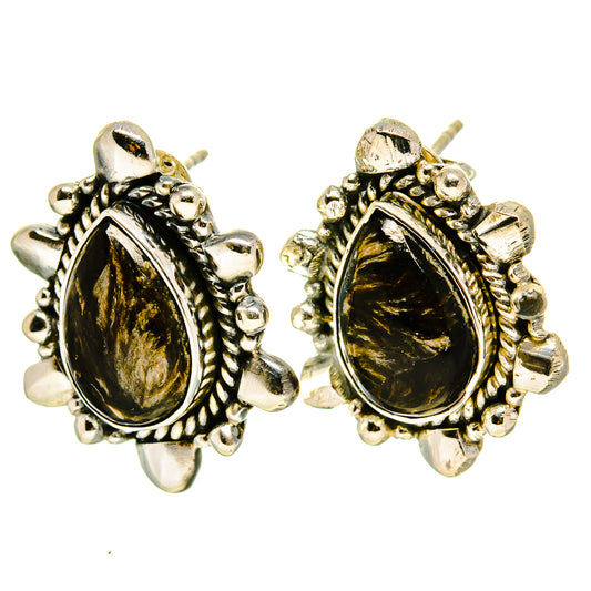 Golden Seraphinite Earrings handcrafted by Ana Silver Co - EARR414929