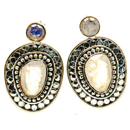 Rainbow Moonstone Earrings handcrafted by Ana Silver Co - EARR414933