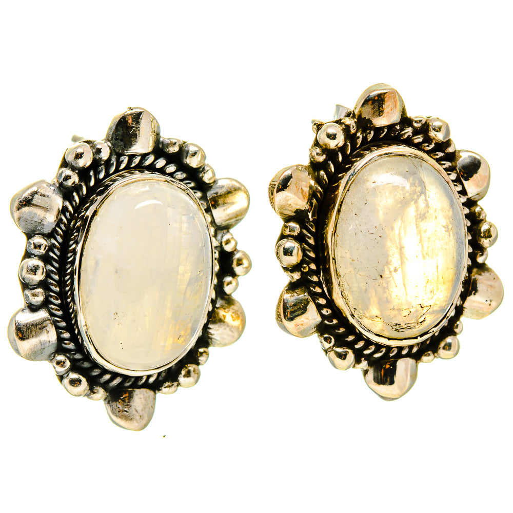 Rainbow Moonstone Earrings handcrafted by Ana Silver Co - EARR414934