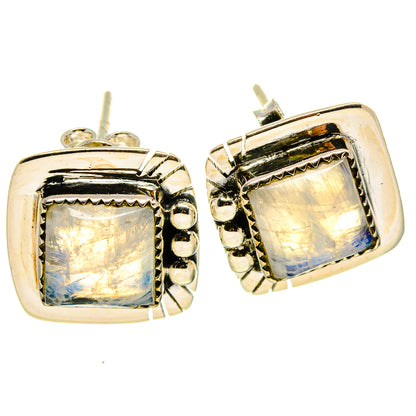 Rainbow Moonstone Earrings handcrafted by Ana Silver Co - EARR414938