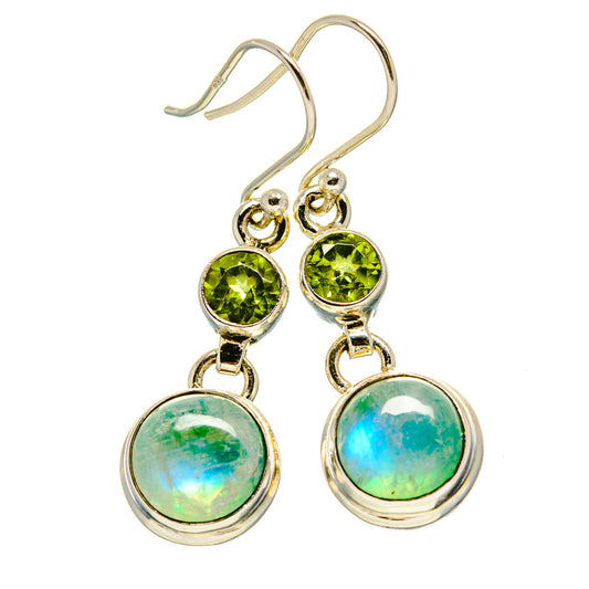 Green Moonstone Earrings handcrafted by Ana Silver Co - EARR414944