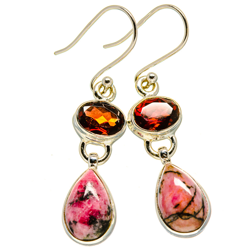 Rhodonite Earrings handcrafted by Ana Silver Co - EARR414955